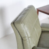 Danish Mid-Century 1960s Sage Green Leather Swivel Lounge Chair with Tilt - Image 11