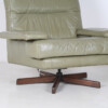 Danish Mid-Century 1960s Sage Green Leather Swivel Lounge Chair with Tilt - Image 17