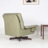 Danish Mid-Century 1960s Sage Green Leather Swivel Lounge Chair with Tilt - Image 16