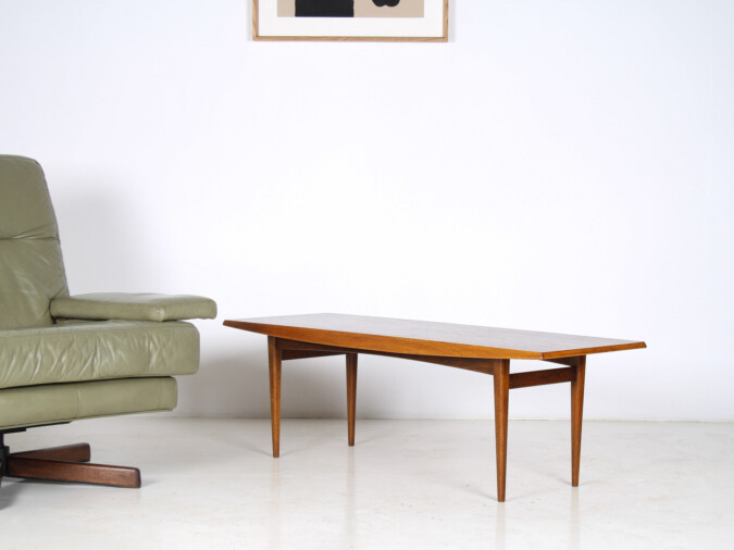 1960s Mid-Century Rectangular Teak Coffee Table 4ft Long