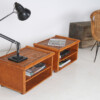 A Pair of Mid-Century Rattan Top Bamboo Night Stand Side Tables - Image 2