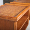 A Pair of Mid-Century Rattan Top Bamboo Night Stand Side Tables - Image 9