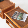 A Pair of Mid-Century Rattan Top Bamboo Night Stand Side Tables - Image 4