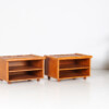 A Pair of Mid-Century Rattan Top Bamboo Night Stand Side Tables