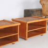 A Pair of Mid-Century Rattan Top Bamboo Night Stand Side Tables - Image 13