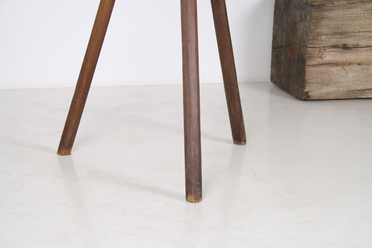 A Primitive 19th Century Wabi-Sabi Elm Side Table Display Stand or Stool - Image 10