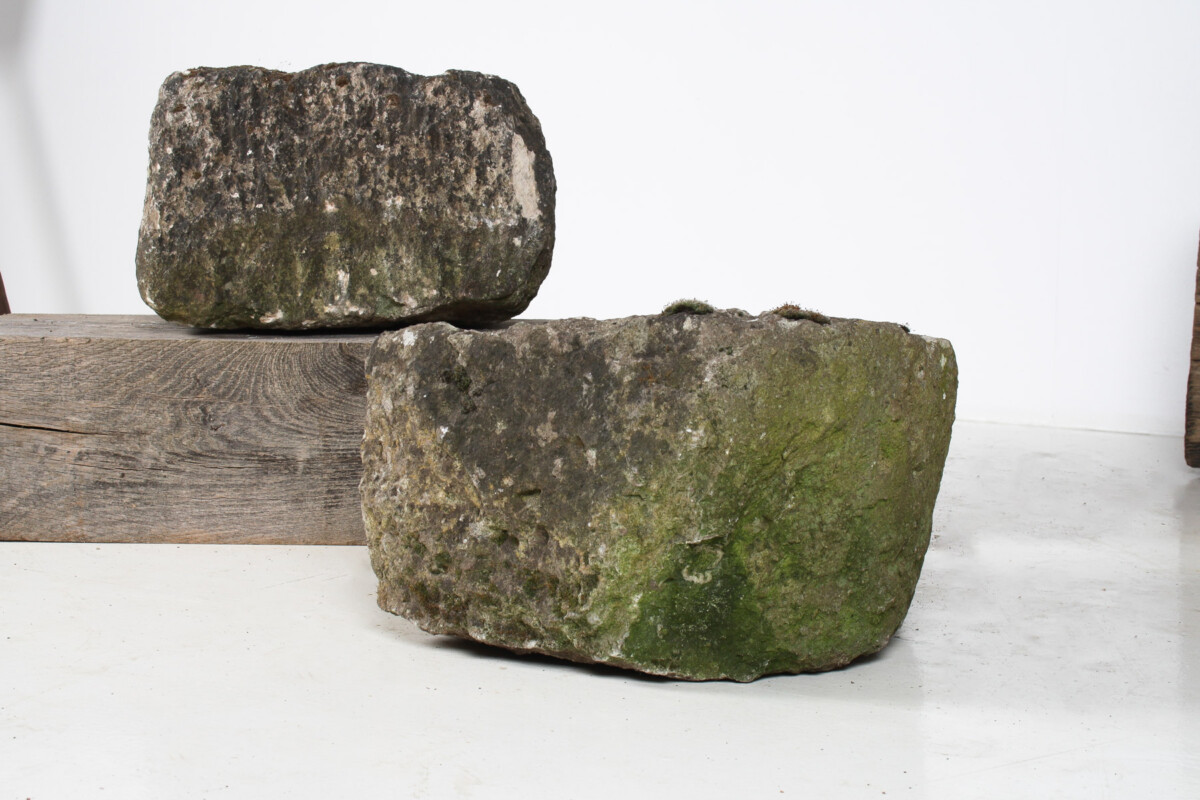 Small Organic Shaped Carved Stone Antique Wabi Sabi Sandstone Planter Bonsai Pot - Image 10