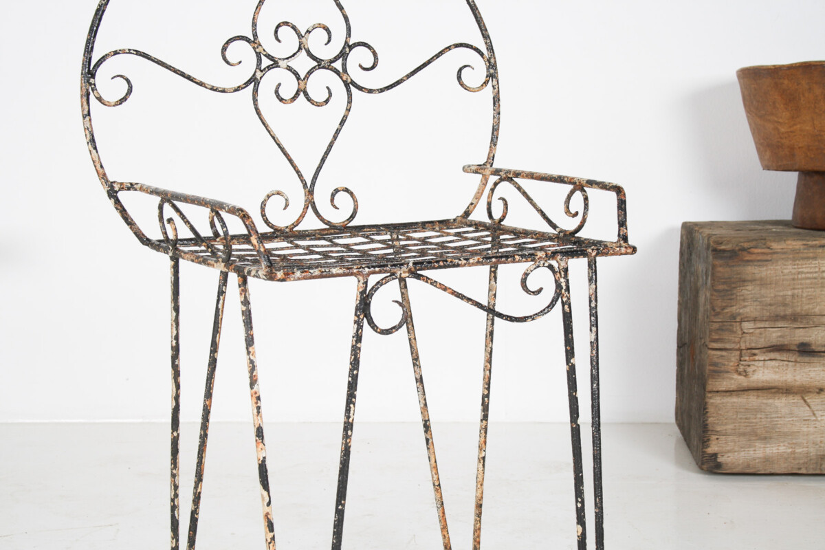 Decorative 1950s Metal Wirework Scroll Garden Patio Chair - Image 4