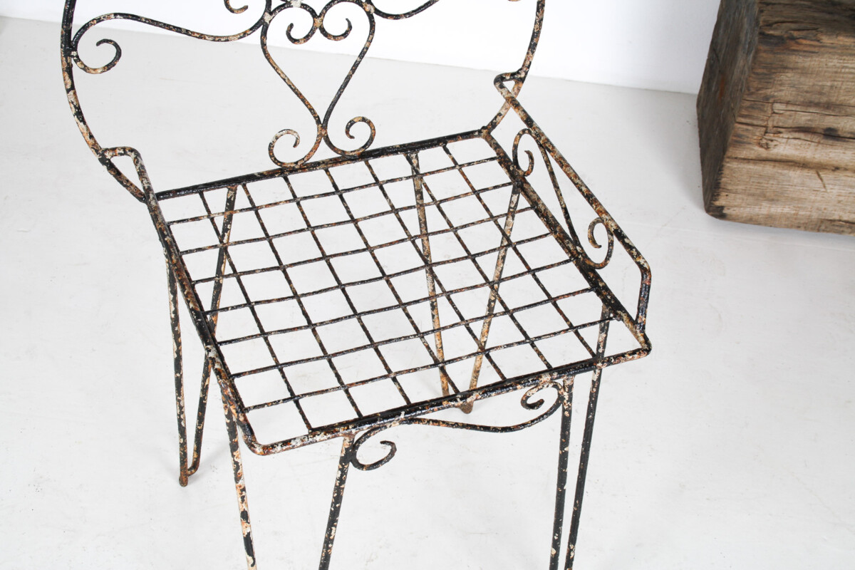 Decorative 1950s Metal Wirework Scroll Garden Patio Chair - Image 7