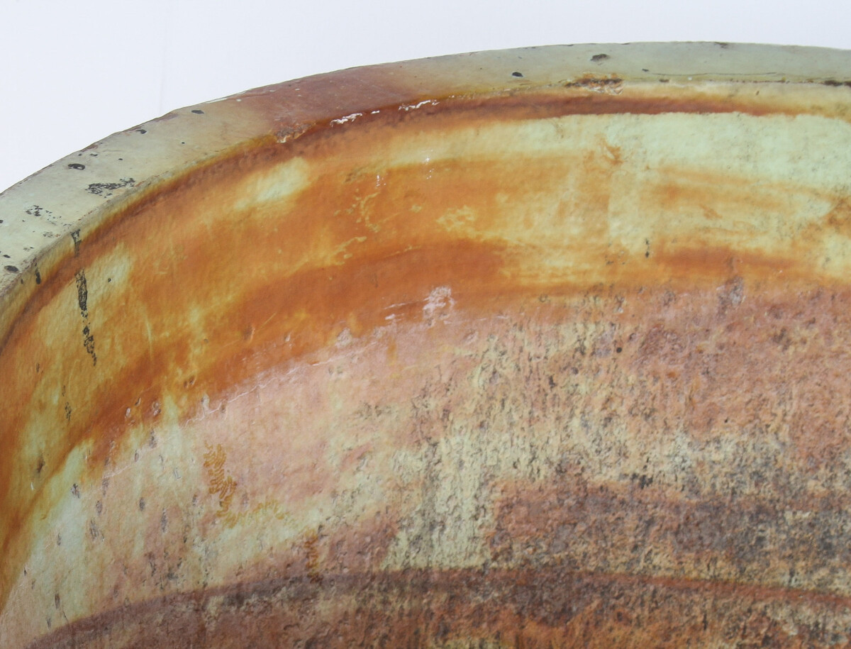 A Large-Scale 4ft Antique Cast Iron Cauldron Planter Pot with Enamelled Verdigris Patina - Image 15