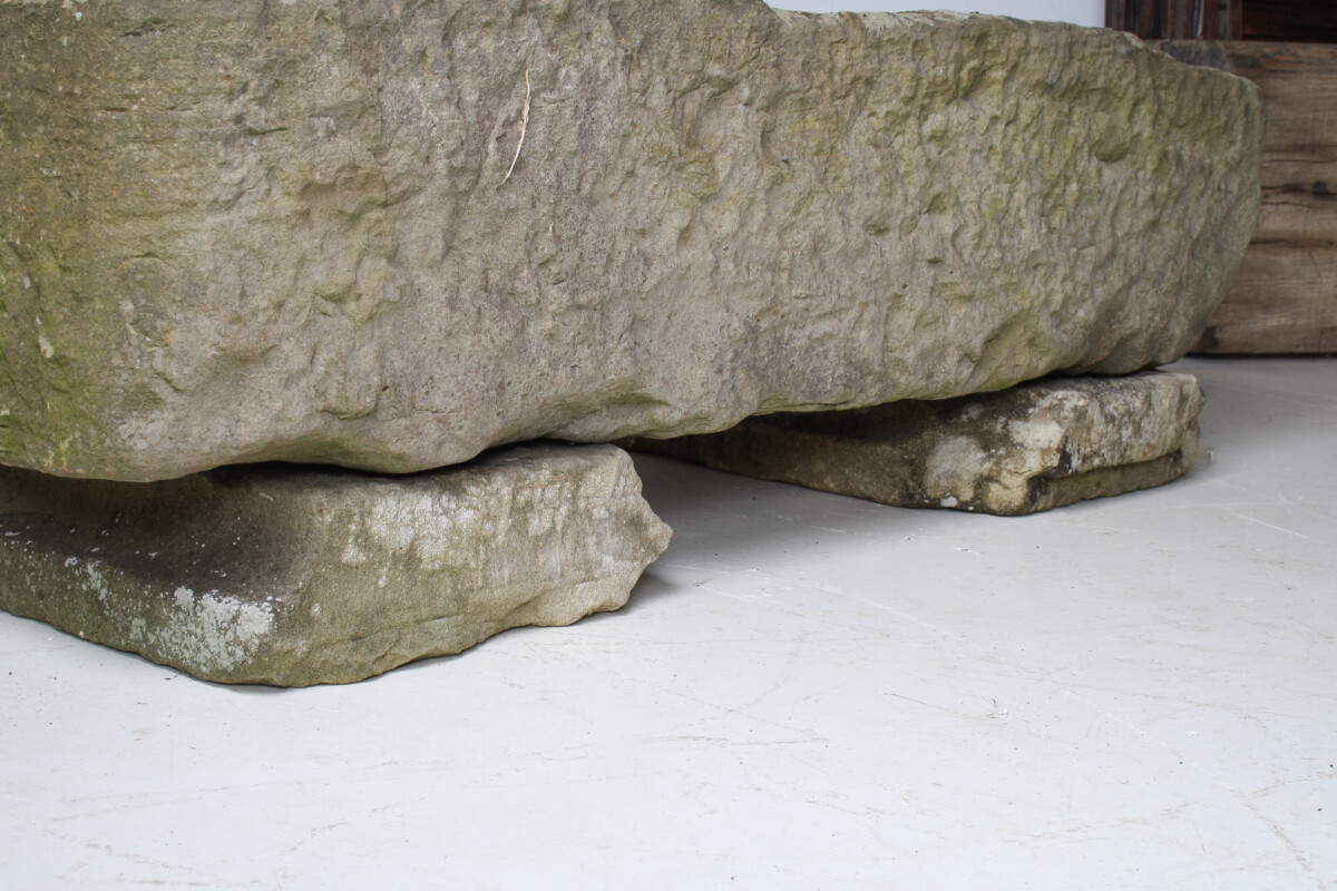 Large Carved Stone Rectangular Trough Planter Garden Feature on Pedestal - Image 6
