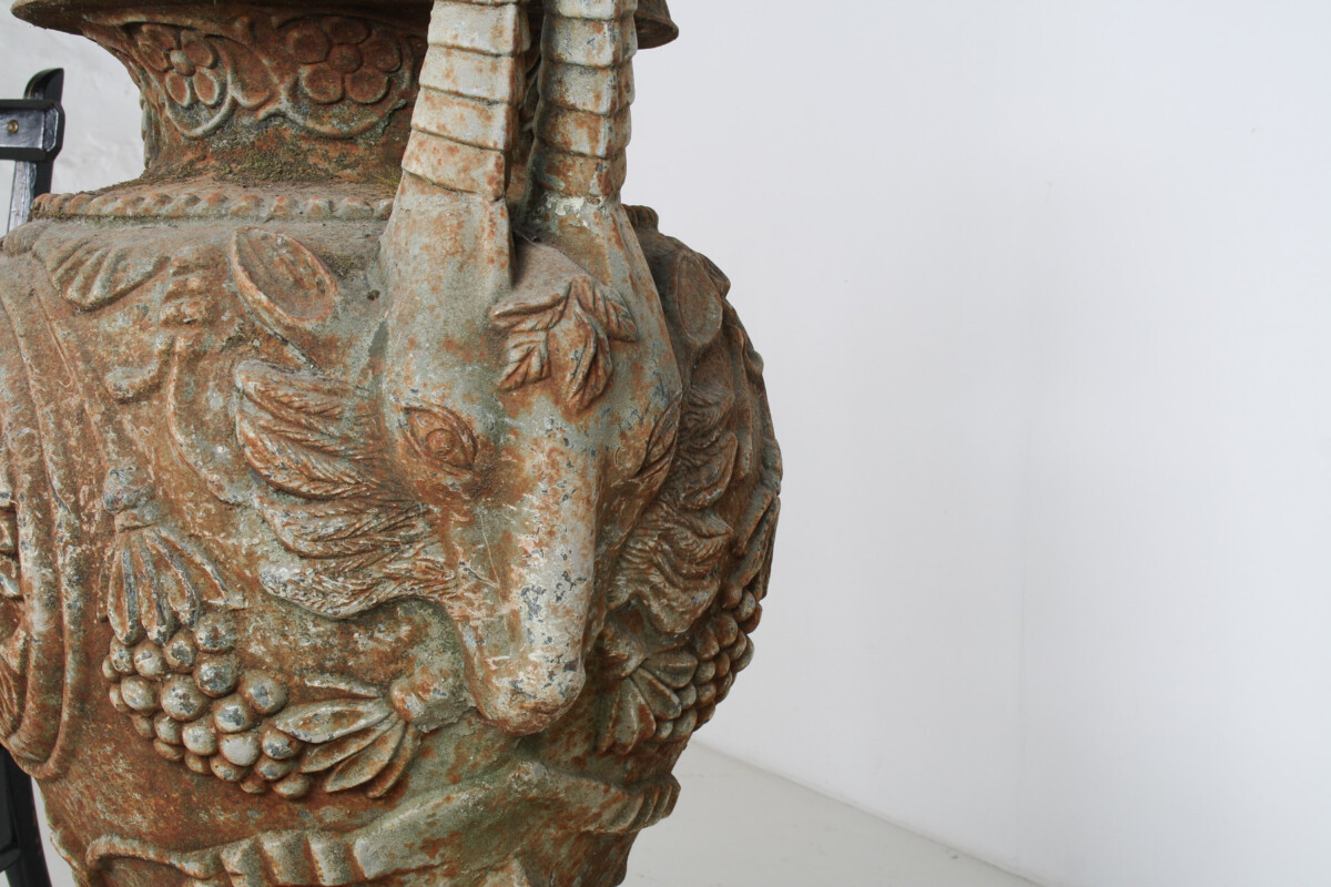 Outstanding Large-Scale Decorative Cast Iron Victorian Garden Urn Feature - Image 9