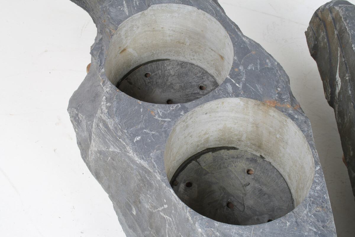 A Pair of Natural Wabi Sabi Stone Garden planters – Welsh slate - Image 12