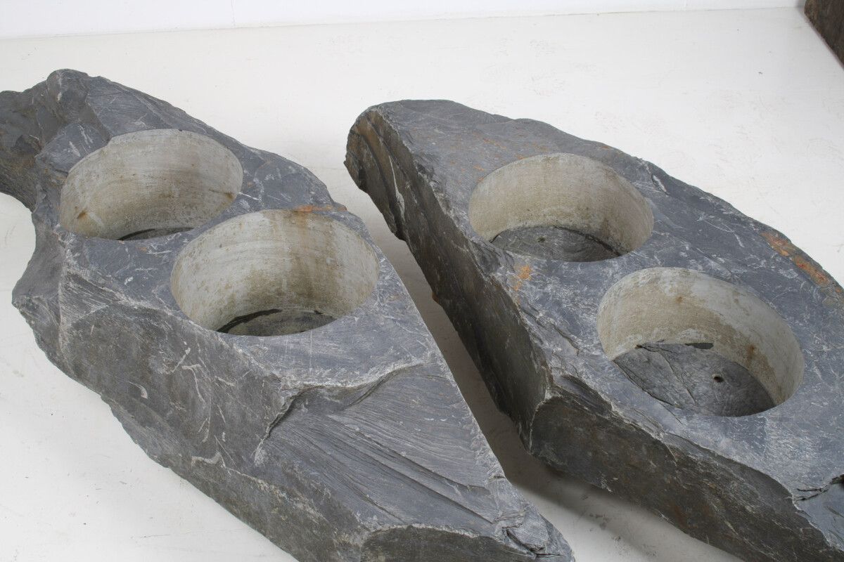 A Pair of Natural Wabi Sabi Stone Garden planters – Welsh slate - Image 8