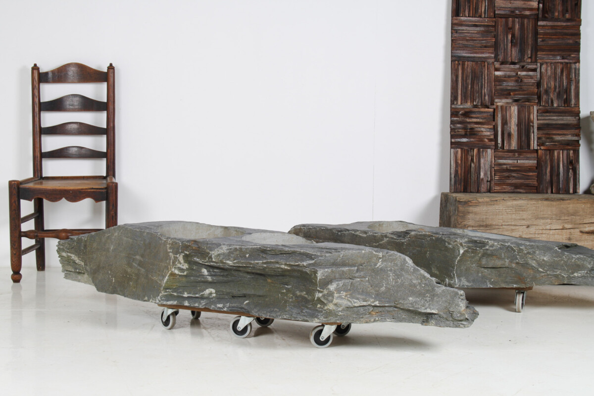 A Pair of Natural Wabi Sabi Stone Garden planters – Welsh slate - Image 4
