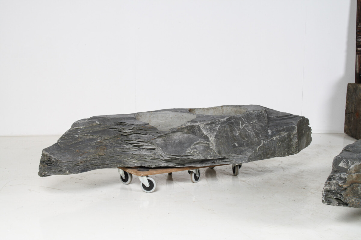 A Pair of Natural Wabi Sabi Stone Garden planters – Welsh slate - Image 14