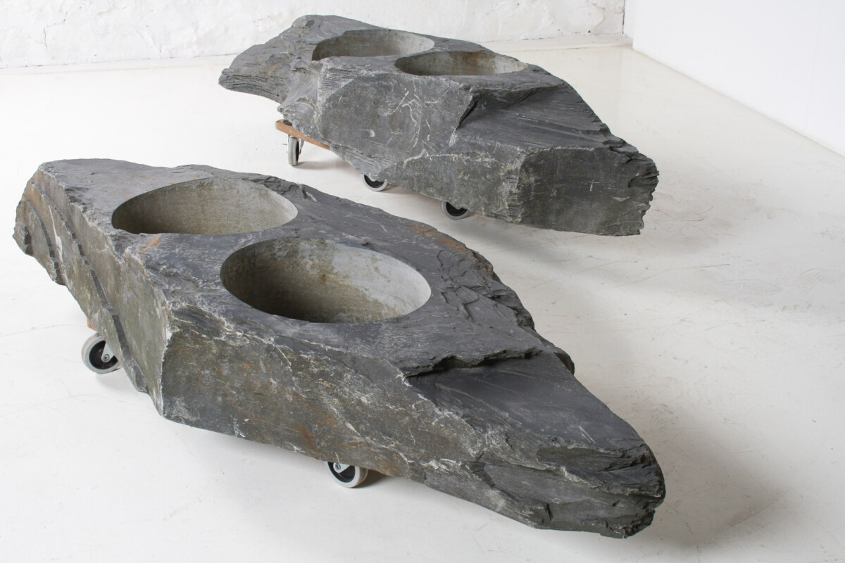 A Pair of Natural Wabi Sabi Stone Garden planters – Welsh slate - Image 11