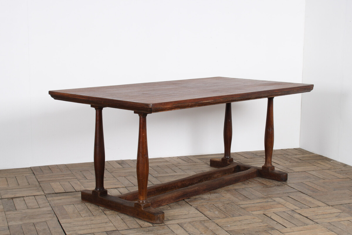 Large Antique French Refectory Dining Table 1920s Desk Retail Display