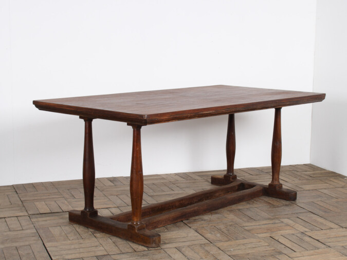 Large Antique French Refectory Dining Table 1920s Desk Retail Display