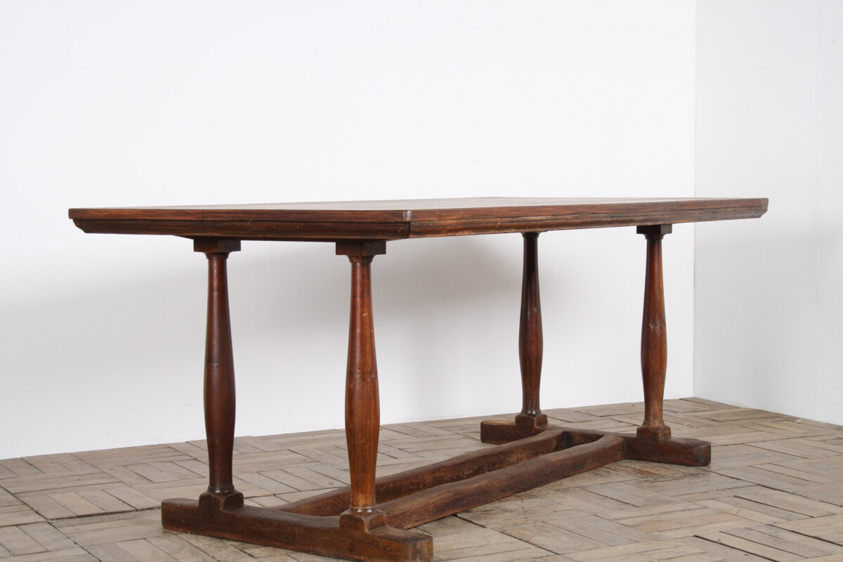 Large Antique French Refectory Dining Table 1920s Desk Retail Display - Image 3