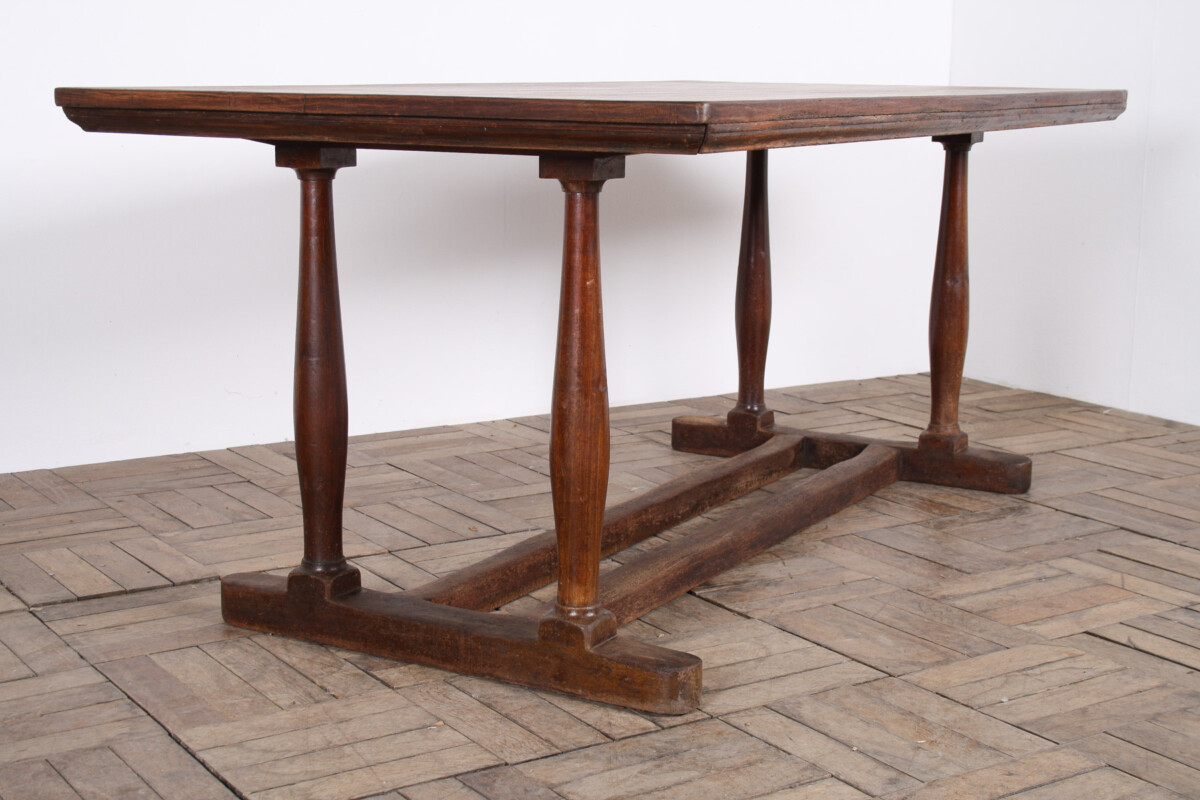 Large Antique French Refectory Dining Table 1920s Desk Retail Display - Image 17