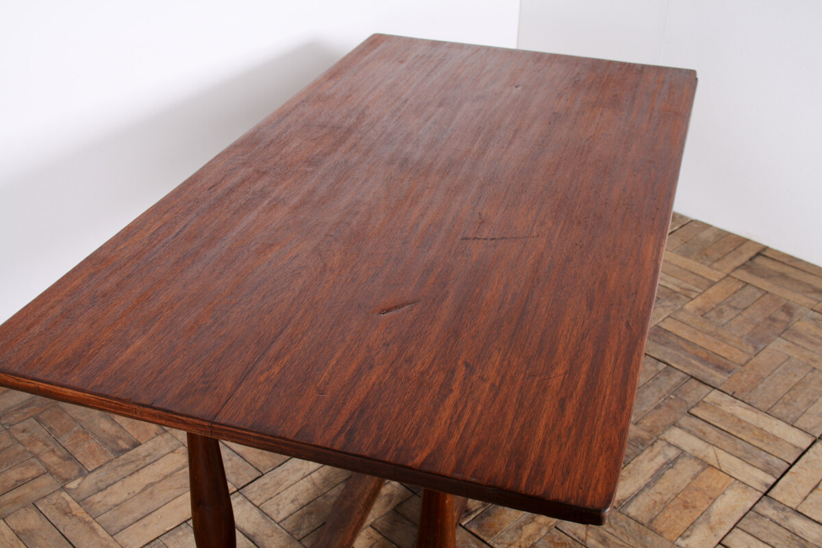 Large Antique French Refectory Dining Table 1920s Desk Retail Display - Image 16