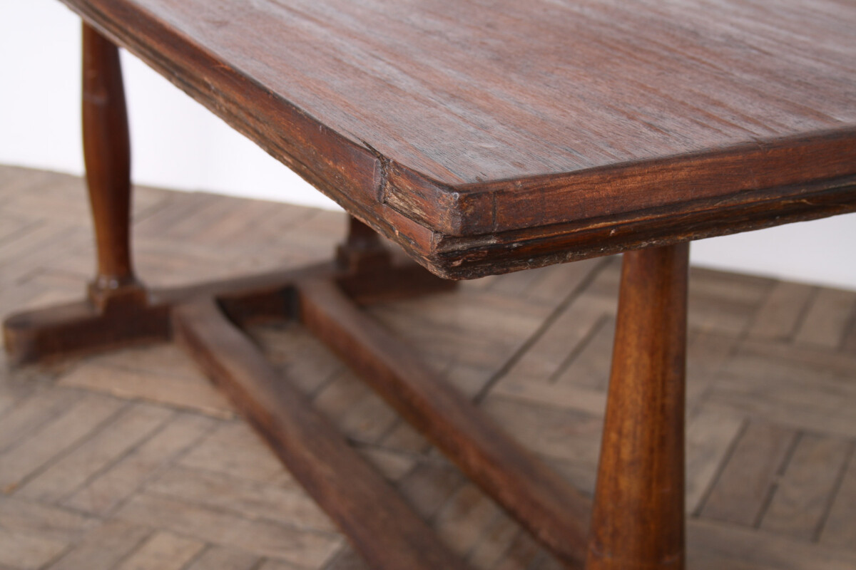 Large Antique French Refectory Dining Table 1920s Desk Retail Display - Image 15