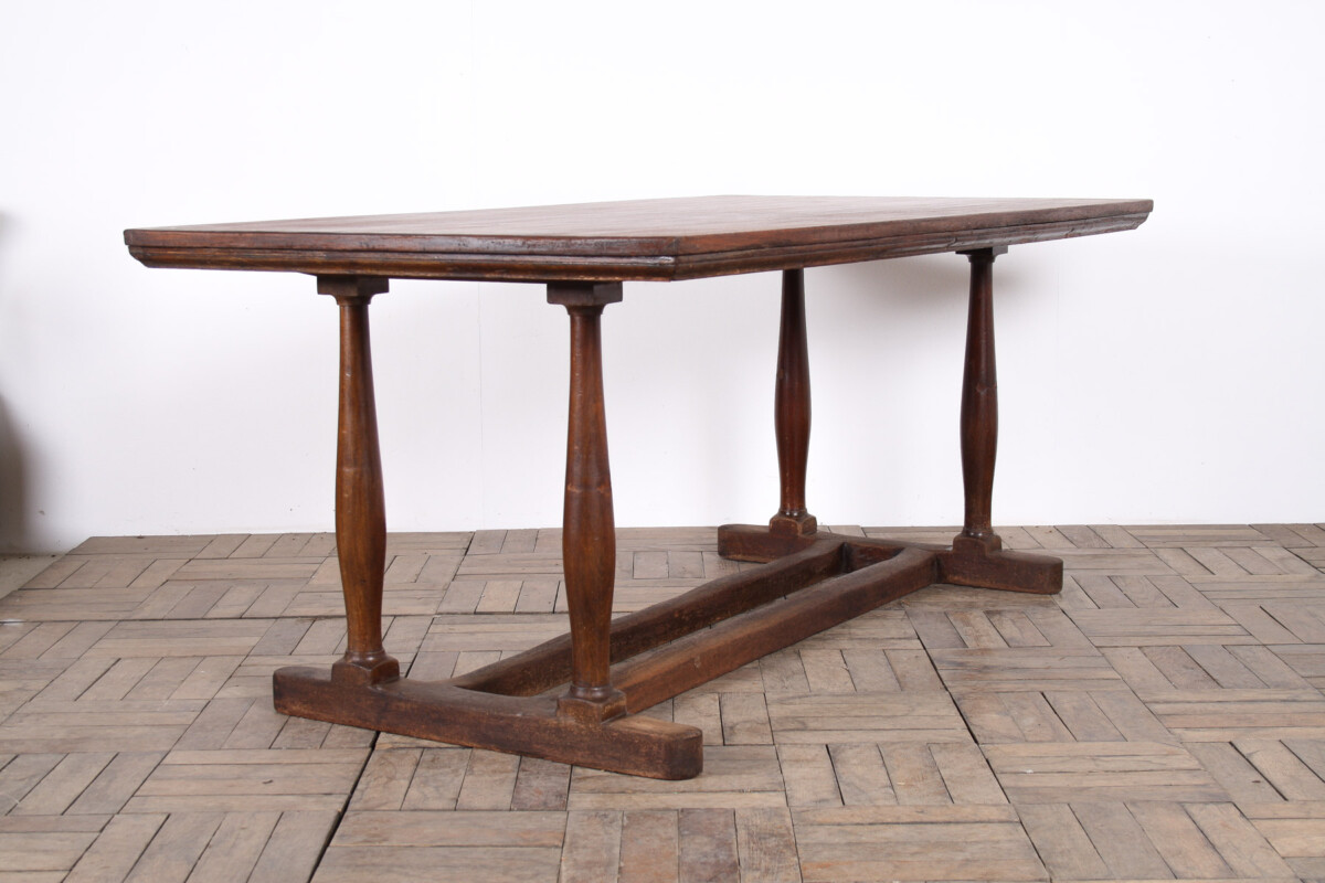 Large Antique French Refectory Dining Table 1920s Desk Retail Display - Image 12