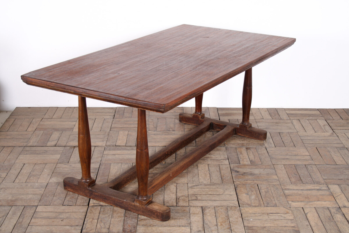 Large Antique French Refectory Dining Table 1920s Desk Retail Display - Image 11