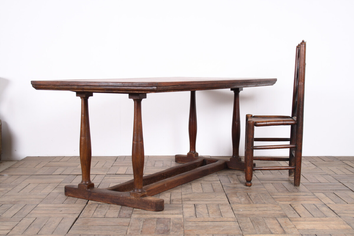 Large Antique French Refectory Dining Table 1920s Desk Retail Display - Image 10