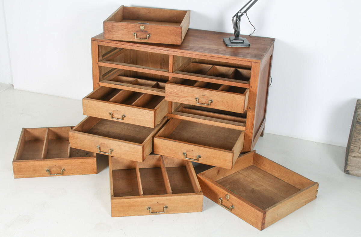 Antique Oak Sideboard Chest of Drawers Haberdashery - Image 8