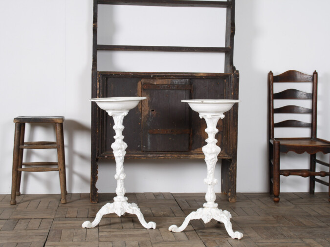 A Pair of Victorian Cast Iron Torchere Plant Stands