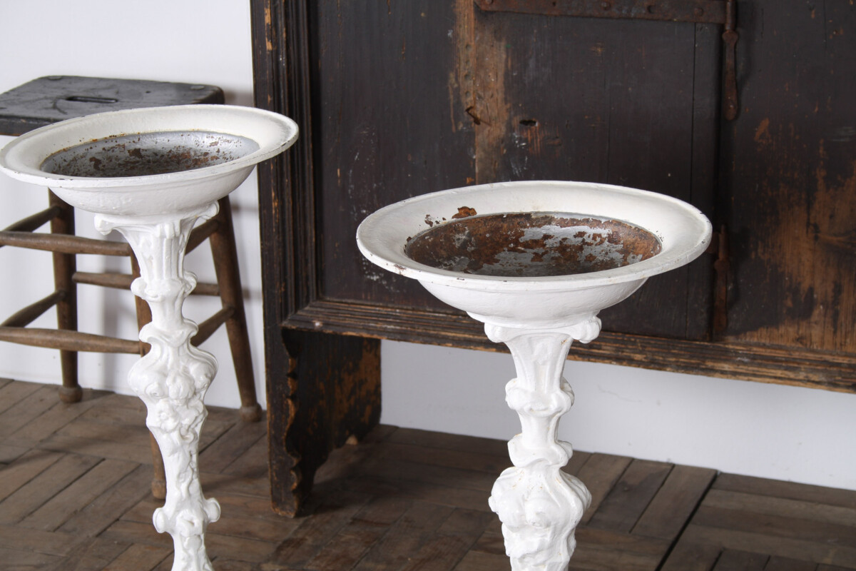 A Pair of Victorian Cast Iron Torchere Plant Stands - Image 8