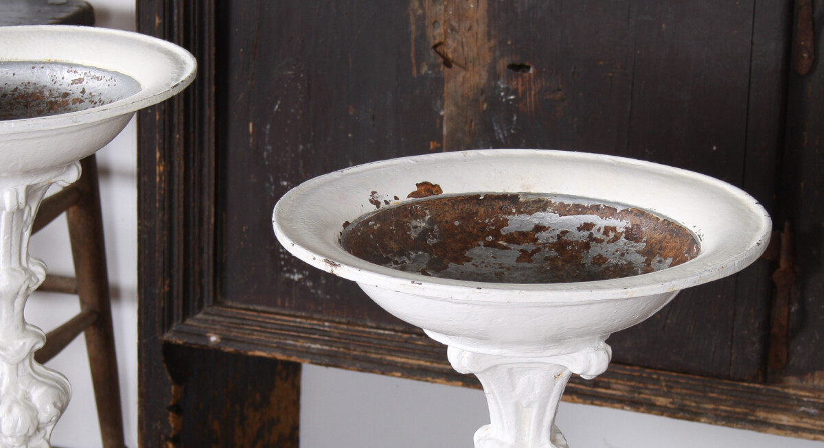 A Pair of Victorian Cast Iron Torchere Plant Stands - Image 7