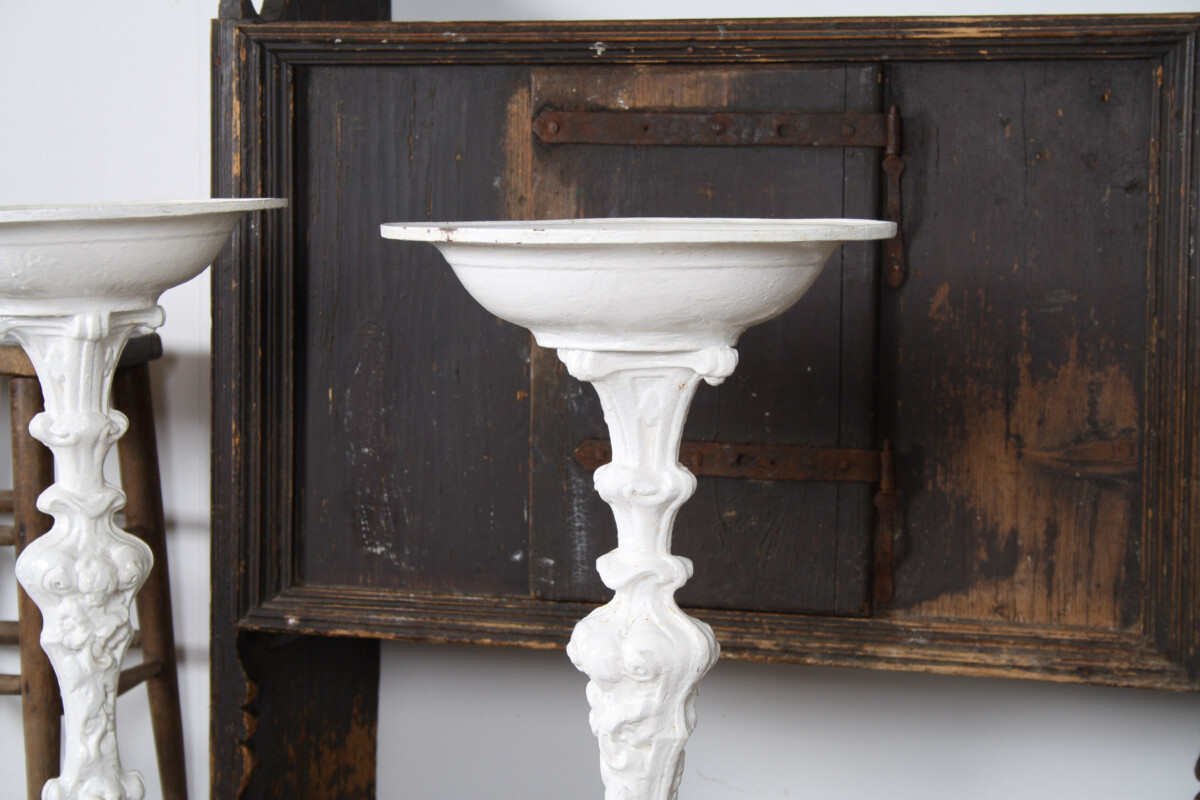 A Pair of Victorian Cast Iron Torchere Plant Stands - Image 6