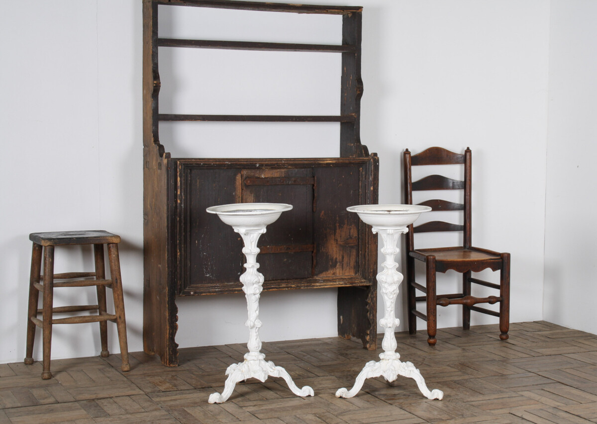A Pair of Victorian Cast Iron Torchere Plant Stands - Image 3