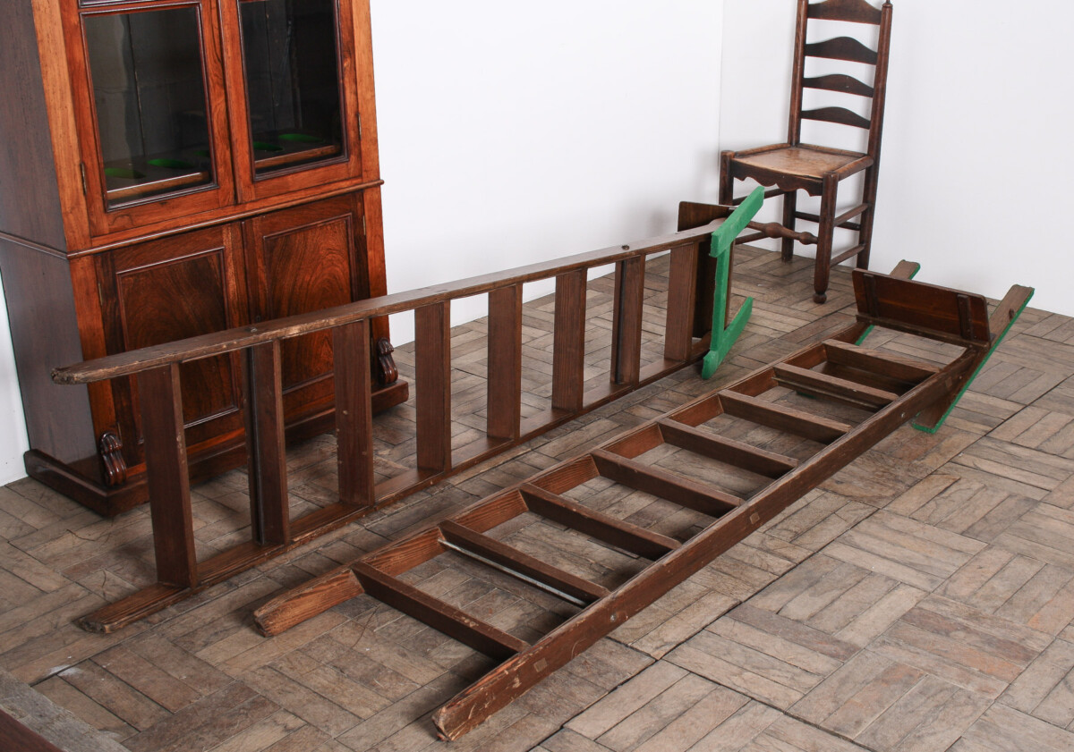 Tall Antique 19th Century Country House Library Ladders of Welsh Heritage - Image 18