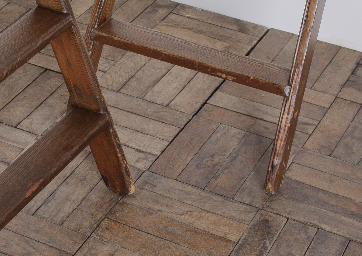 Tall Antique 19th Century Country House Library Ladders of Welsh Heritage - Image 14
