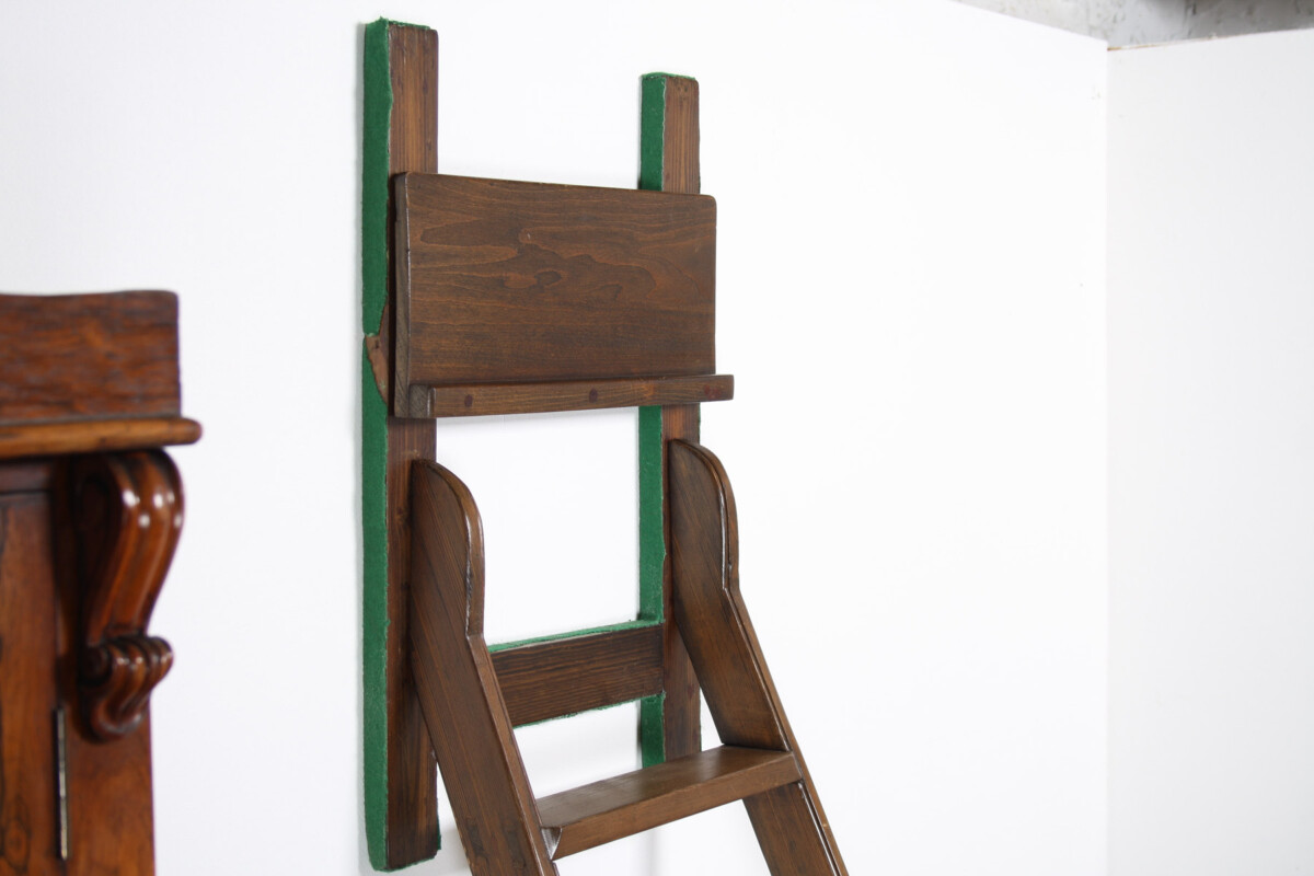 Tall Antique 19th Century Country House Library Ladders of Welsh Heritage - Image 10