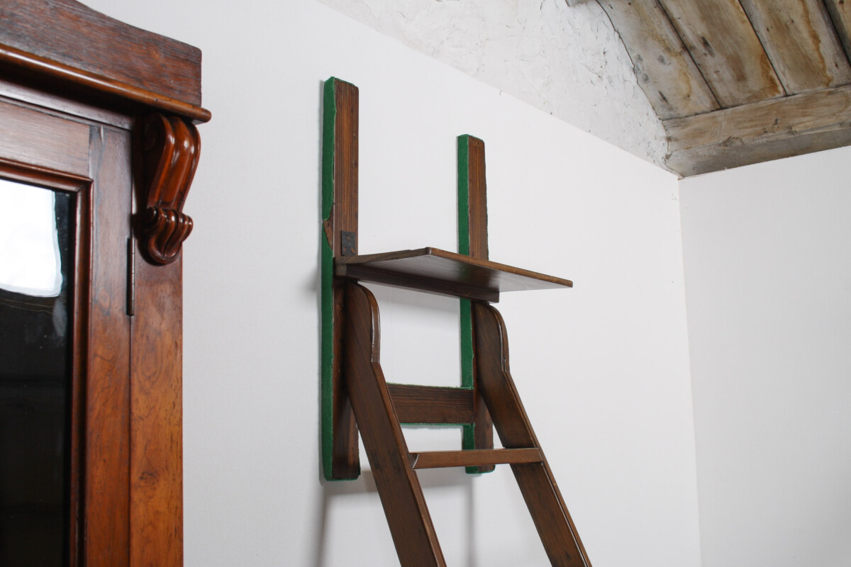 Tall Antique 19th Century Country House Library Ladders of Welsh Heritage - Image 8