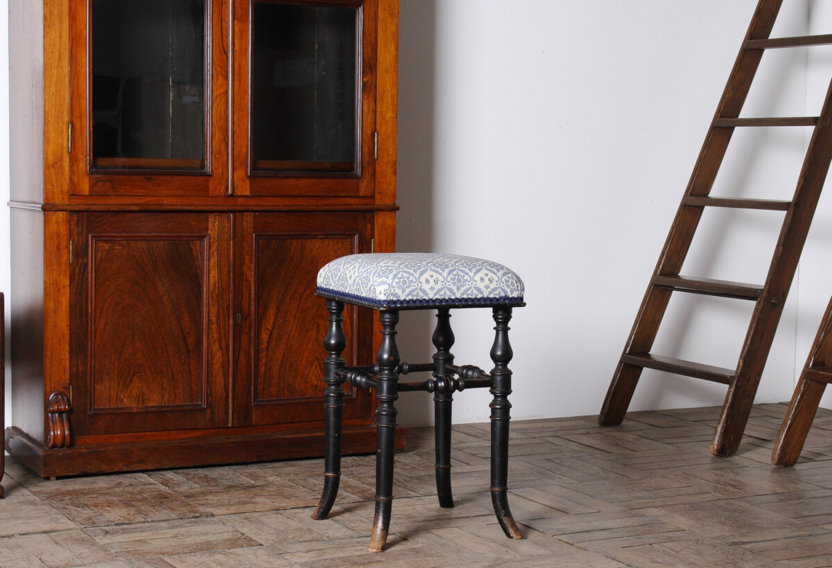 Ebonised Piano Stool by Henry Brooks & Co London | Dressing Table Stool | Circa 1880 - Image 3