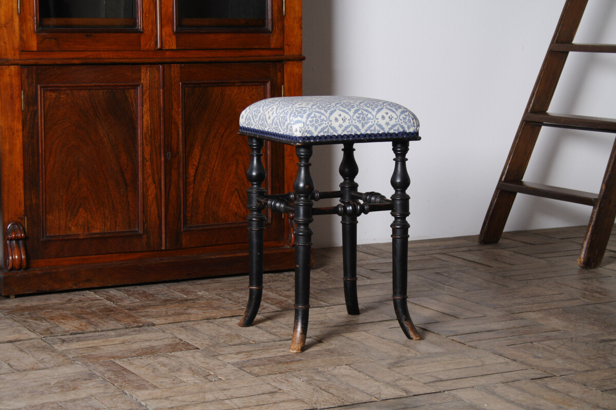 Ebonised Piano Stool by Henry Brooks & Co London | Dressing Table Stool | Circa 1880