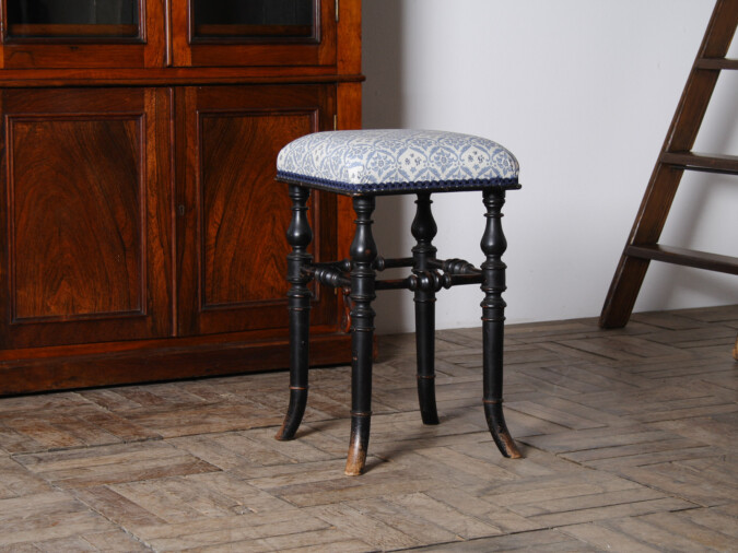 Ebonised Piano Stool by Henry Brooks & Co London | Dressing Table Stool | Circa 1880