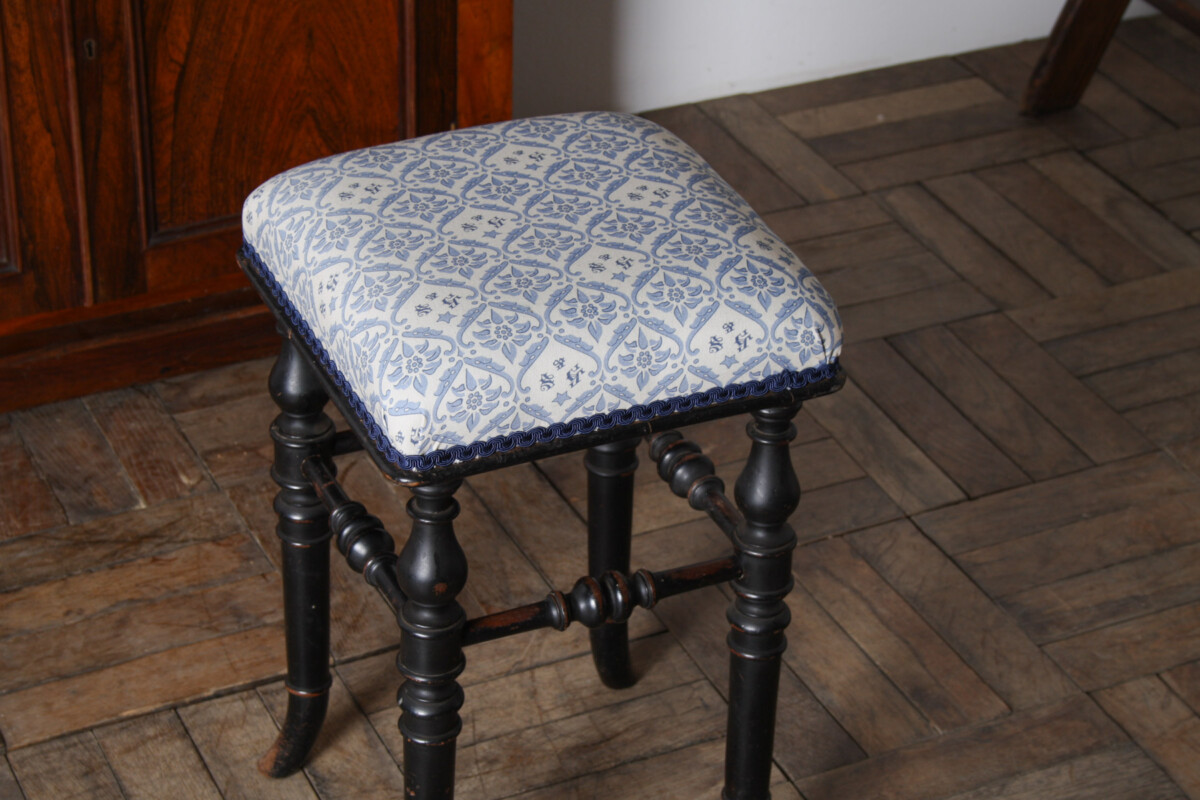 Ebonised Piano Stool by Henry Brooks & Co London | Dressing Table Stool | Circa 1880 - Image 8
