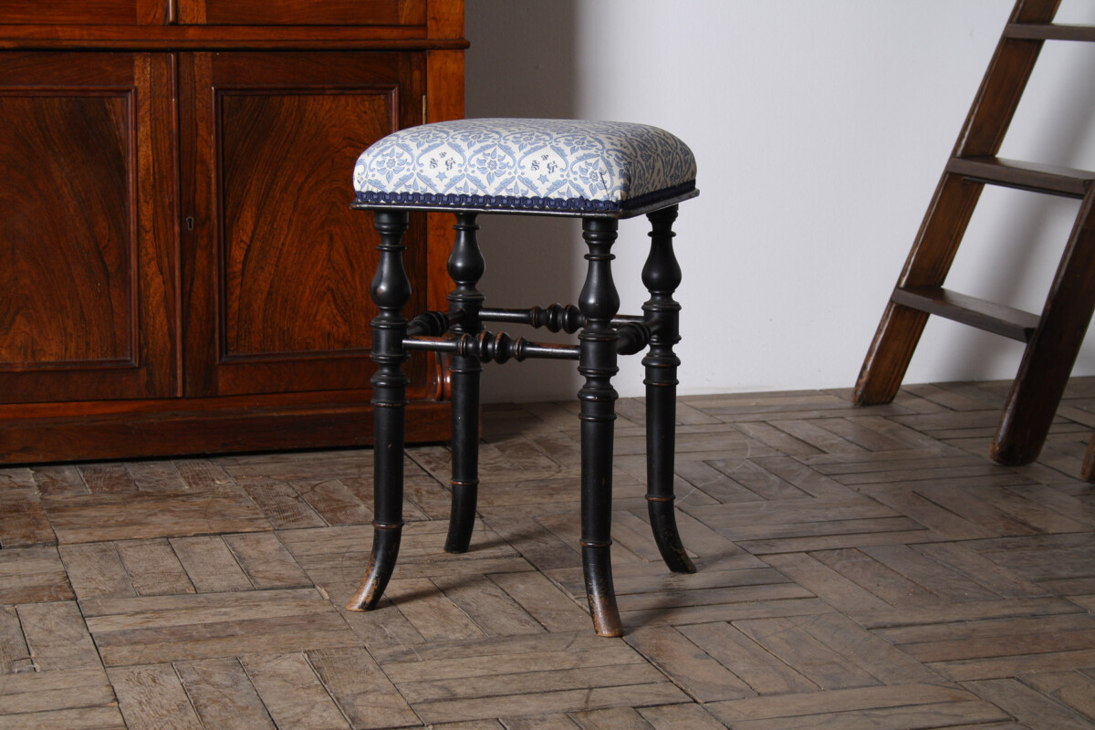 Ebonised Piano Stool by Henry Brooks & Co London | Dressing Table Stool | Circa 1880 - Image 7