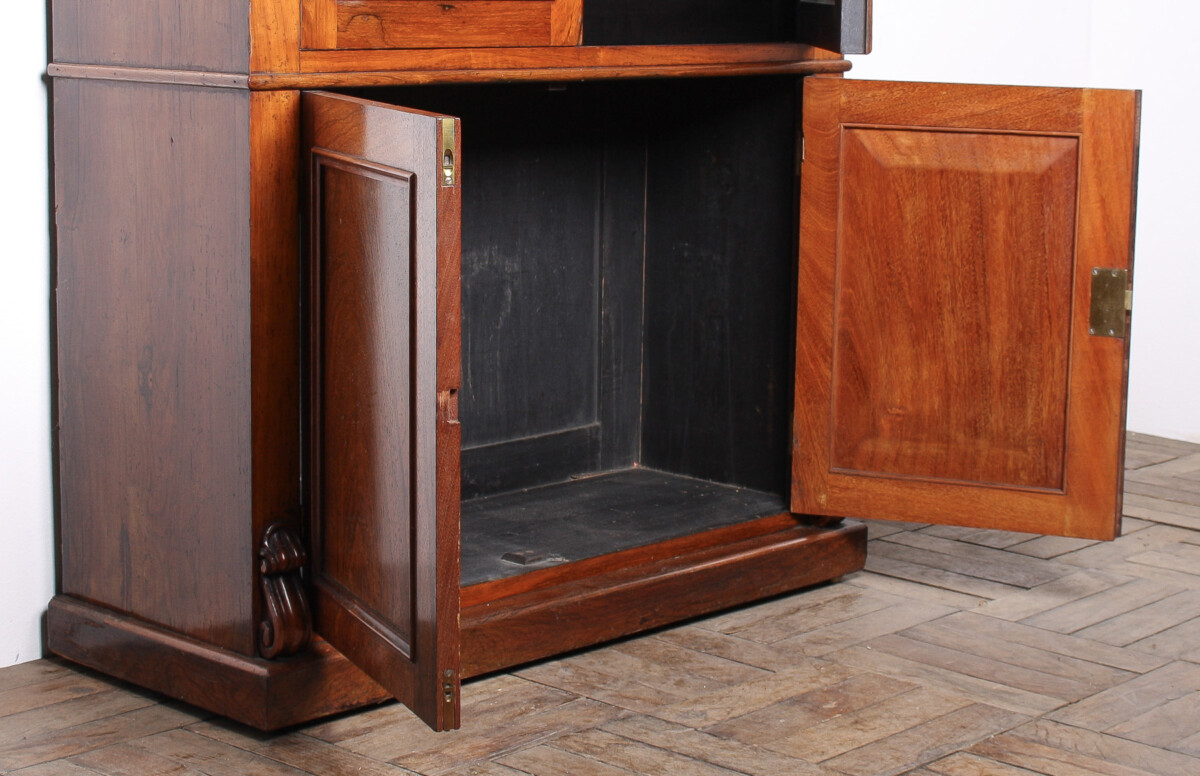Antique 19th Century English Rosewood Gun Cabinet Hunting Furniture - Image 3
