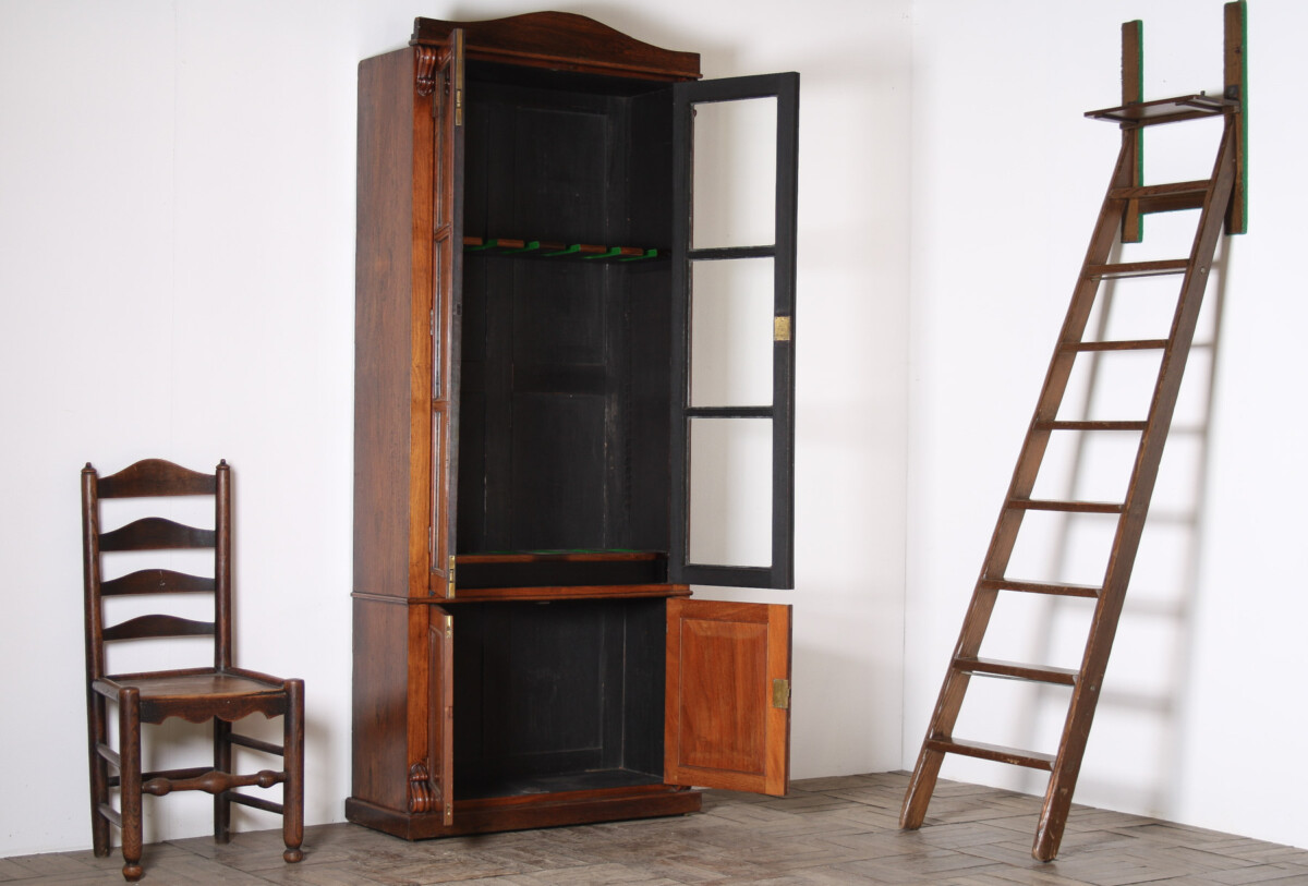Antique 19th Century English Rosewood Gun Cabinet Hunting Furniture - Image 5