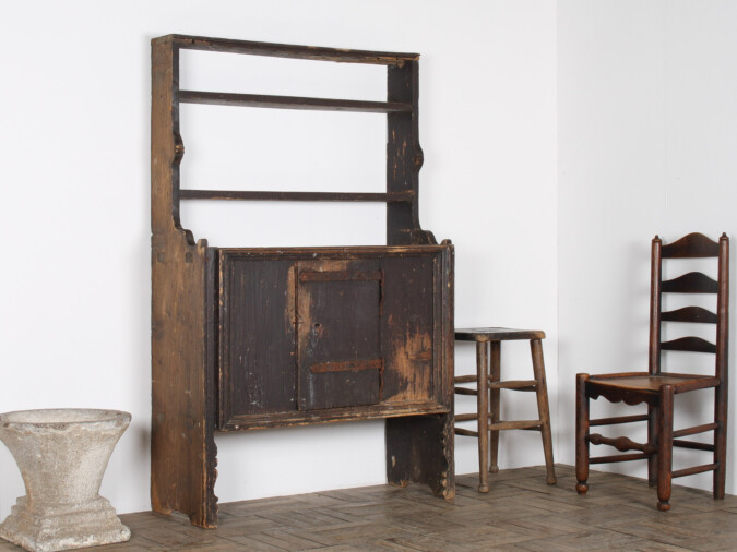 Primitive Rustic European Farmhouse Dresser Display Unit with Storage Shelves