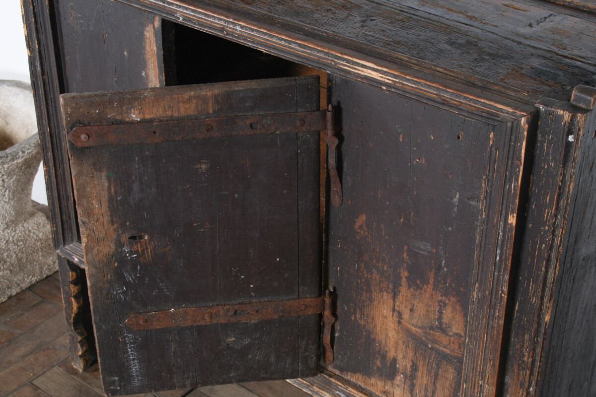 Primitive Rustic European Farmhouse Dresser Display Unit with Storage Shelves - Image 11