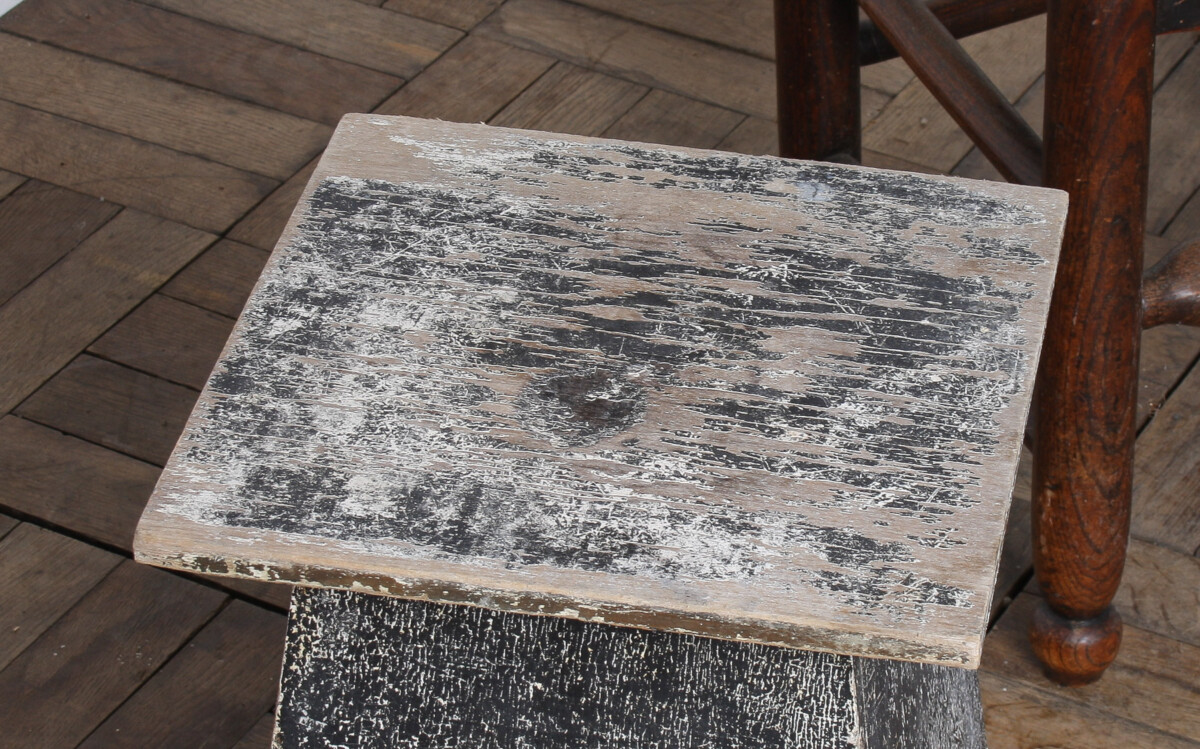 Small Arts and Crafts Hand-Painted Side Table with Rustic Patina - Image 6